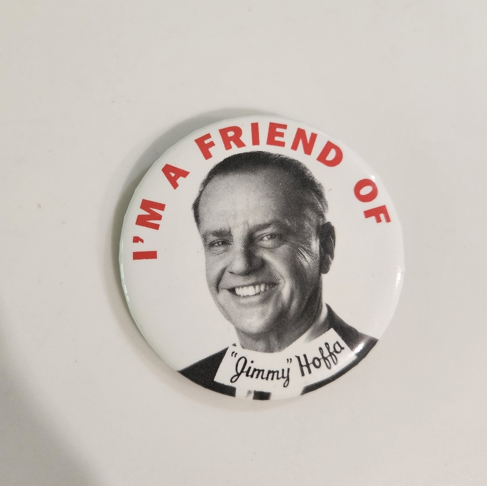 Jimmy hoffa pin, jack Nicholson pin gangster pin Italian gangster collectible
